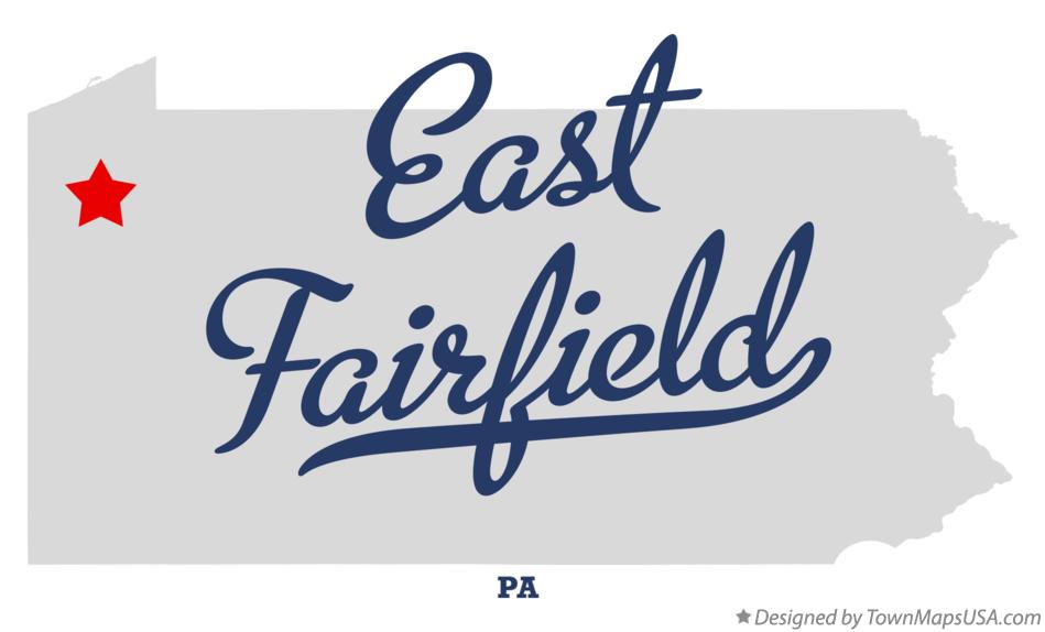 Map of East Fairfield Pennsylvania PA