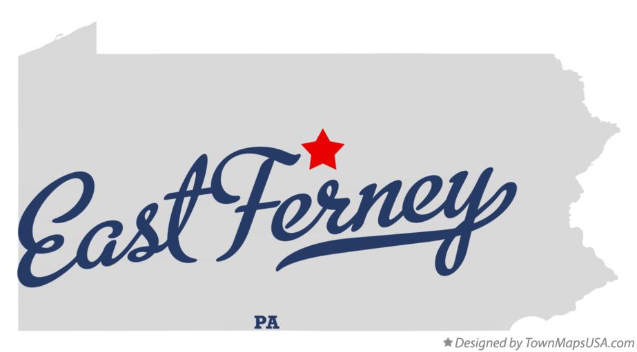 Map of East Ferney Pennsylvania PA