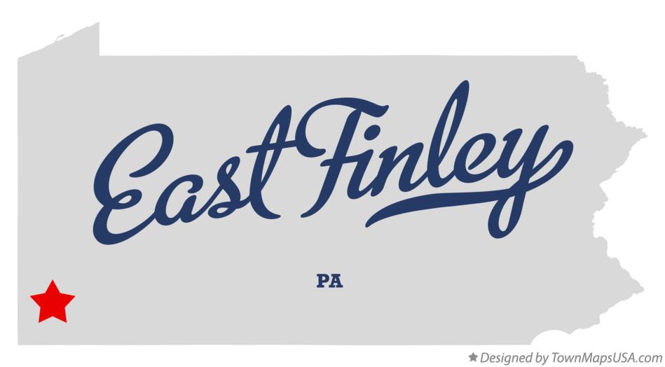 Map of East Finley Pennsylvania PA