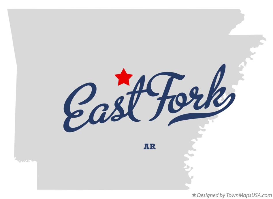 Map of East Fork Arkansas AR