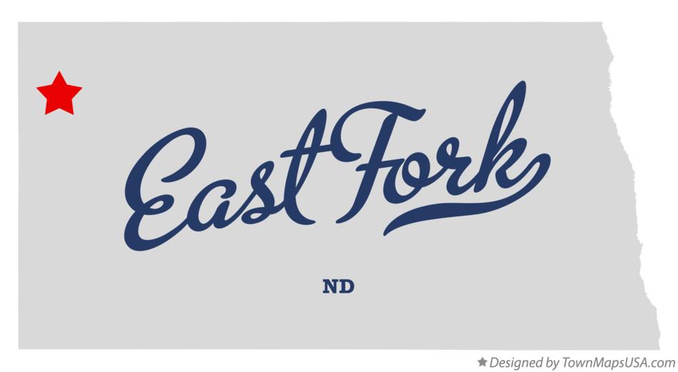Map of East Fork North Dakota ND