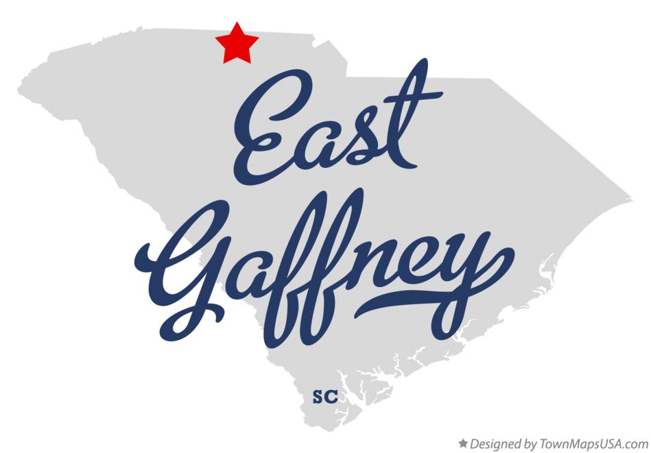 Map of East Gaffney South Carolina SC