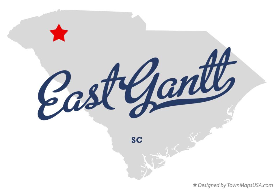 Map of East Gantt South Carolina SC