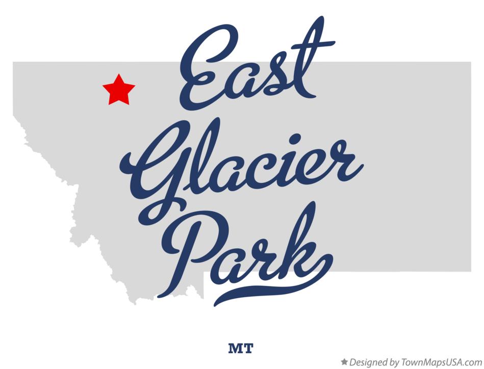 Map of East Glacier Park Montana MT