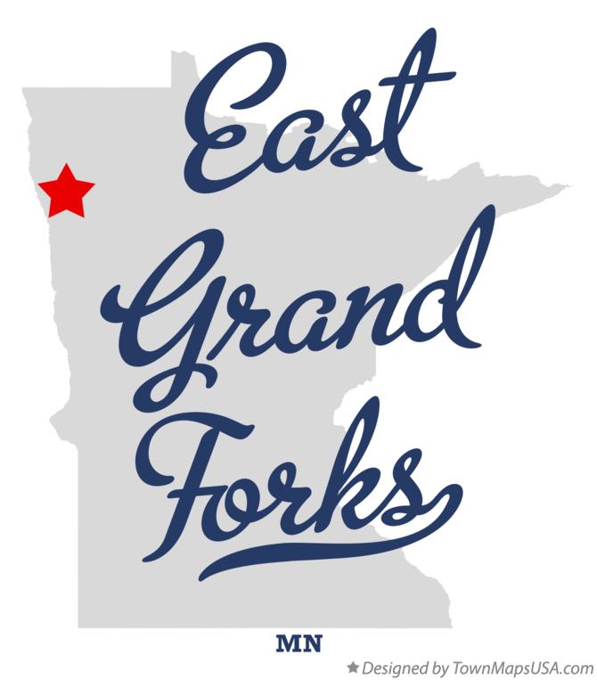 Map of East Grand Forks Minnesota MN