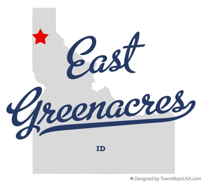 Map of East Greenacres Idaho ID