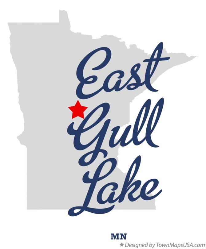 Map of East Gull Lake Minnesota MN