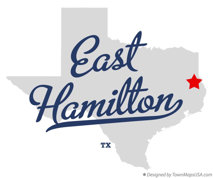 Map of East Hamilton Texas TX
