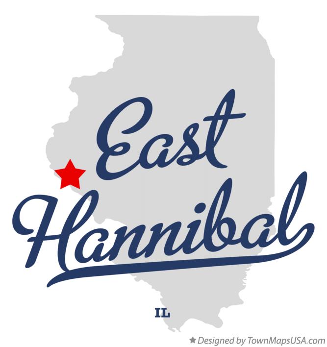 Map of East Hannibal Illinois IL