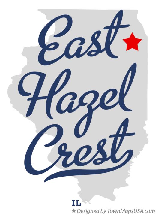 Map of East Hazel Crest Illinois IL