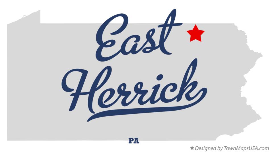 Map of East Herrick Pennsylvania PA