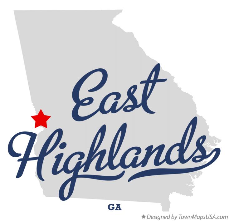 Map of East Highlands Georgia GA