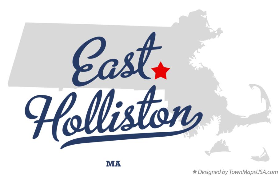 Map of East Holliston Massachusetts MA