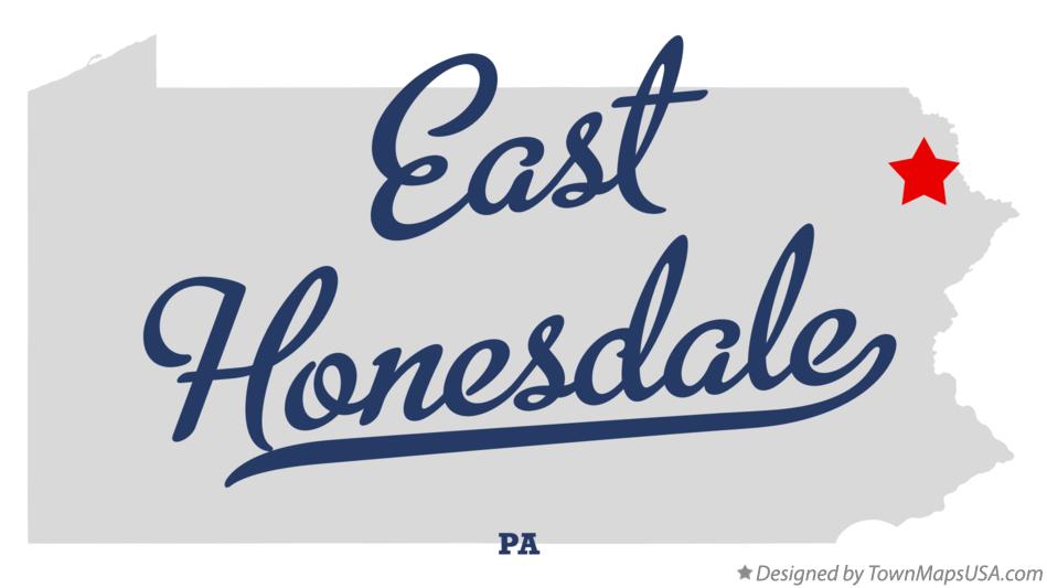 Map of East Honesdale Pennsylvania PA
