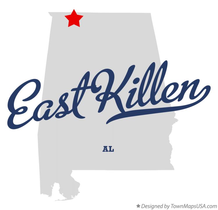 Map of East Killen Alabama AL