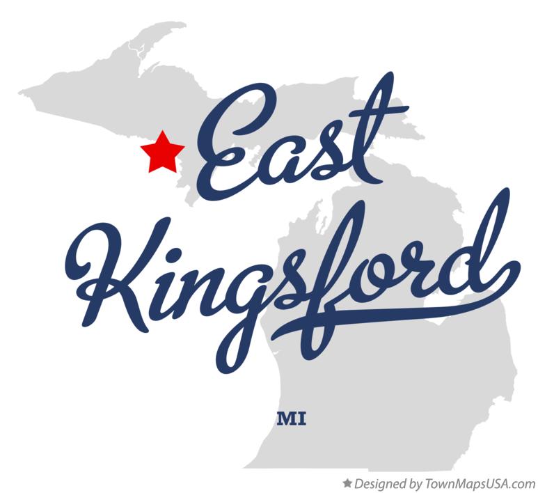 Map of East Kingsford Michigan MI