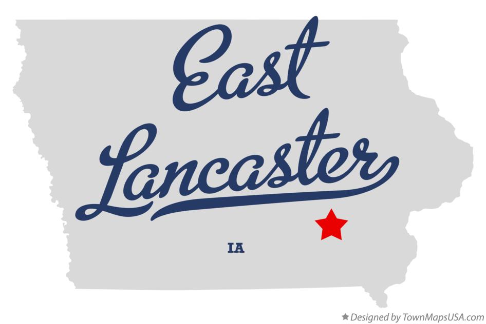 Map of East Lancaster Iowa IA