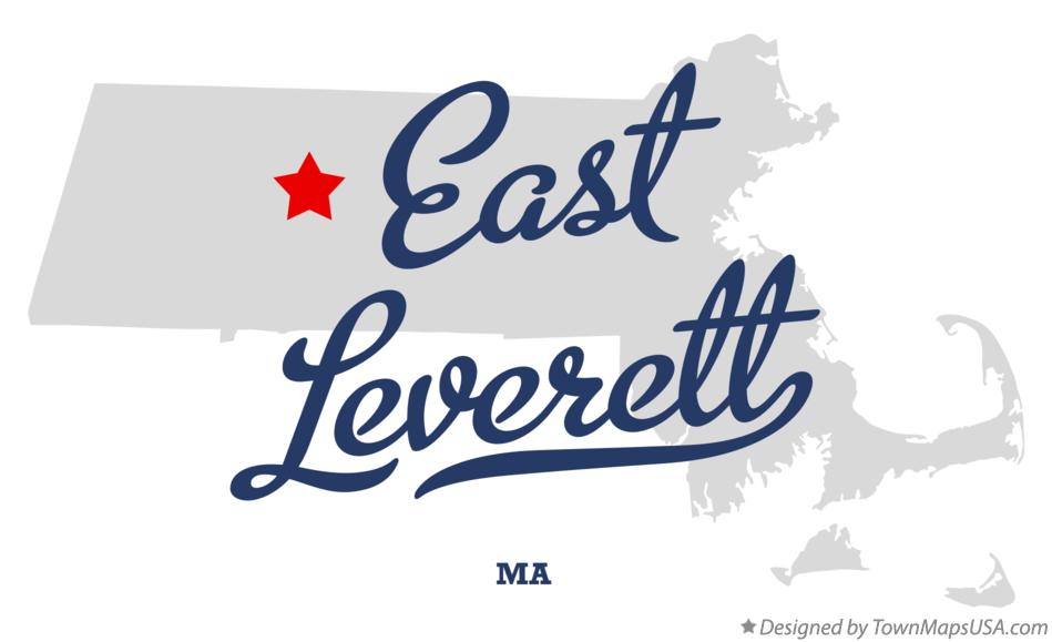 Map of East Leverett Massachusetts MA