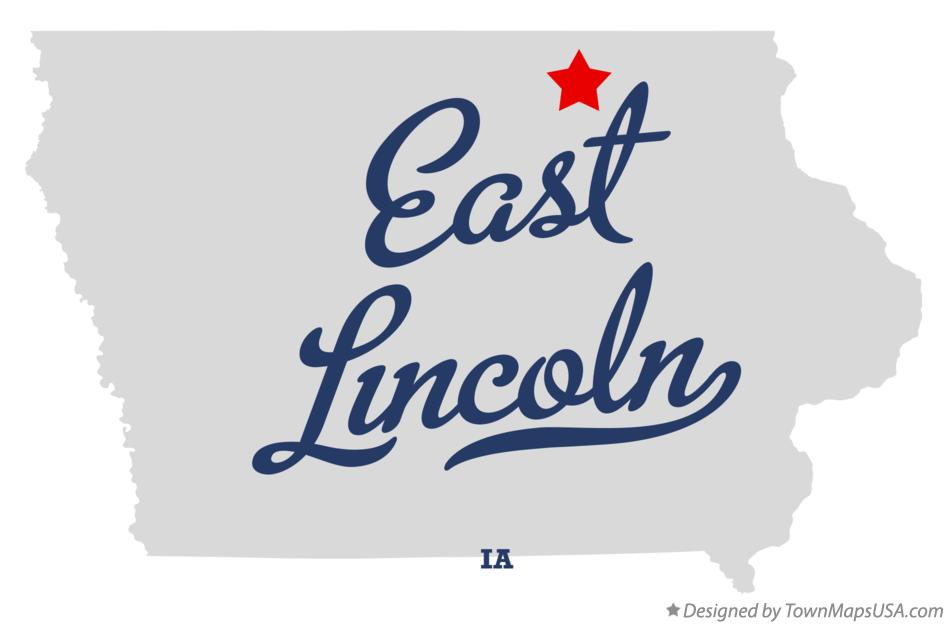 Map of East Lincoln Iowa IA