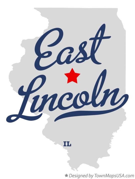 Map of East Lincoln Illinois IL