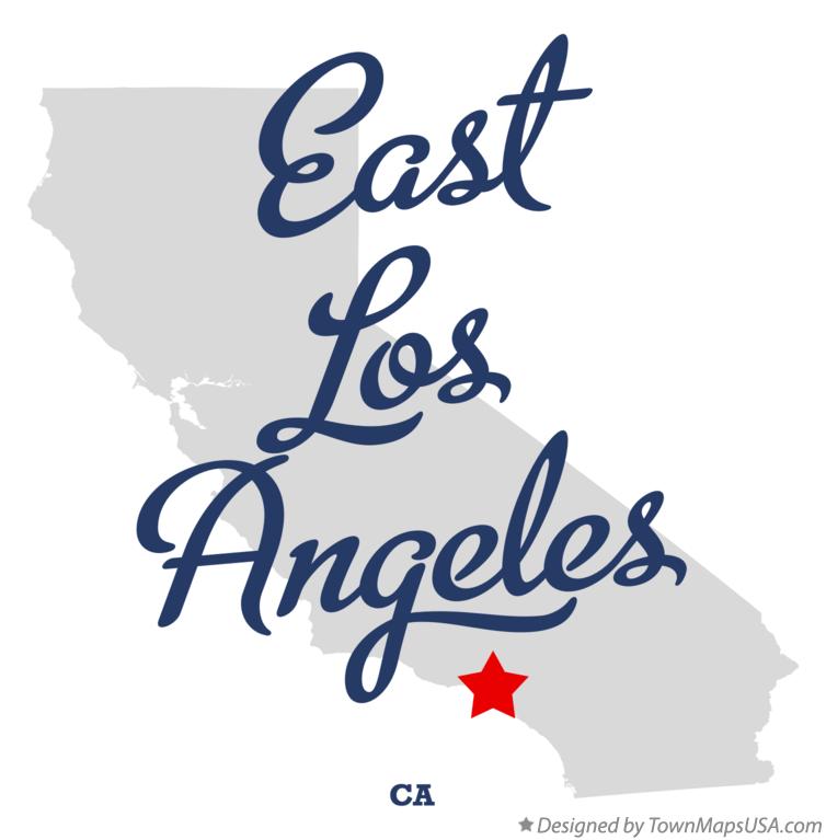 Map of East Los Angeles California CA