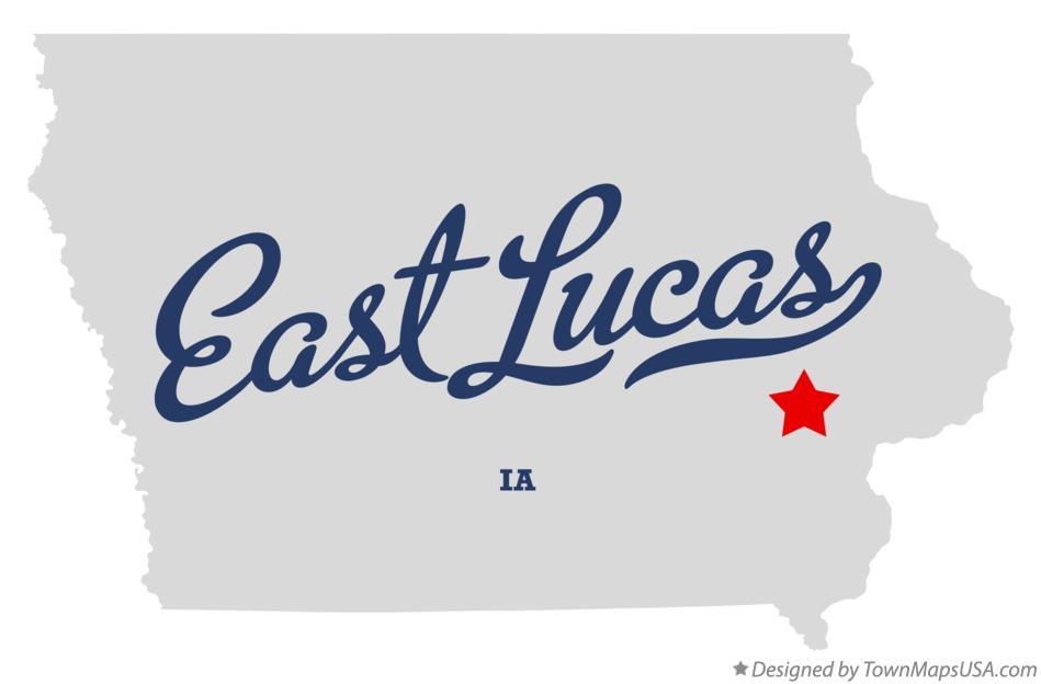 Map of East Lucas Iowa IA