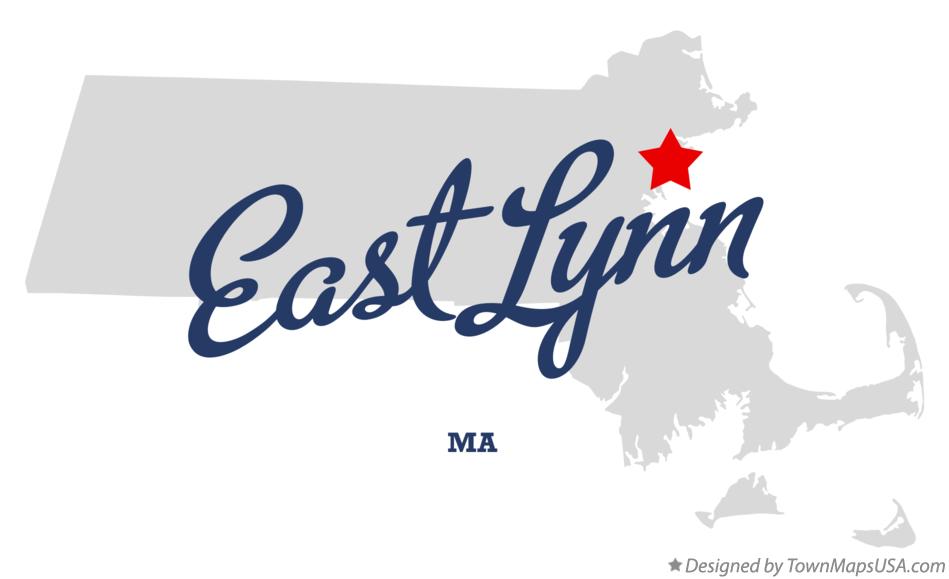 Map of East Lynn Massachusetts MA