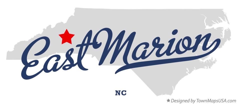 Map of East Marion North Carolina NC