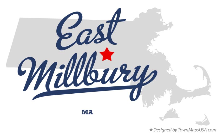 Map of East Millbury Massachusetts MA