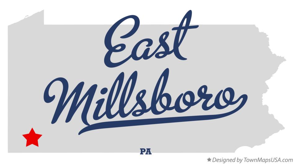 Map of East Millsboro Pennsylvania PA