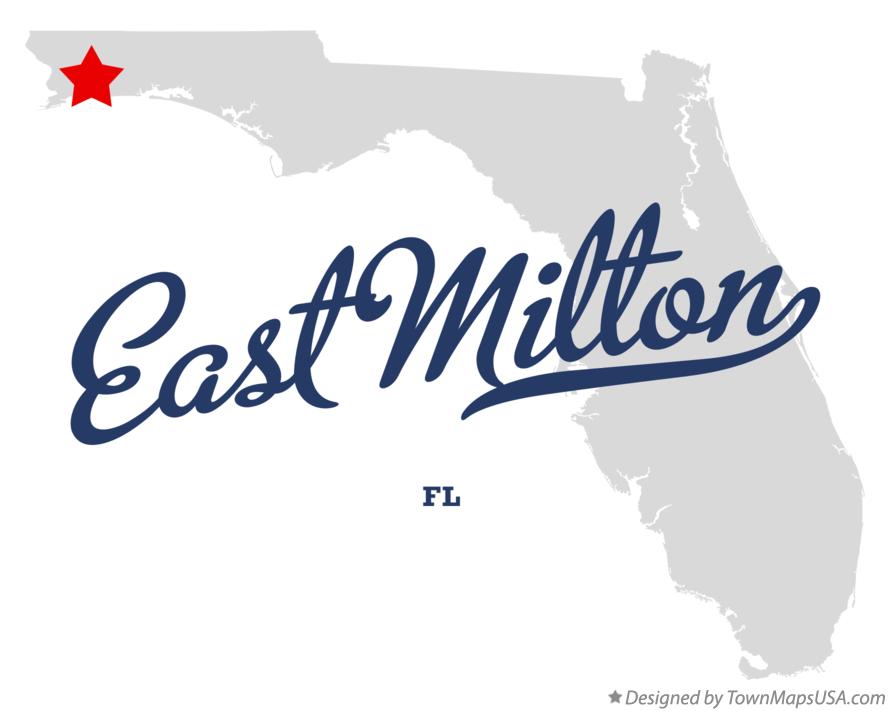 Map of East Milton Florida FL