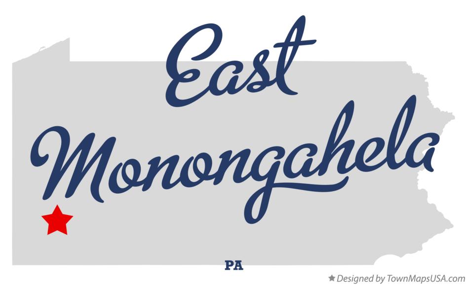 Map of East Monongahela Pennsylvania PA