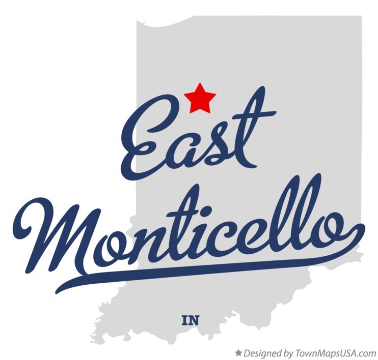 Map of East Monticello Indiana IN
