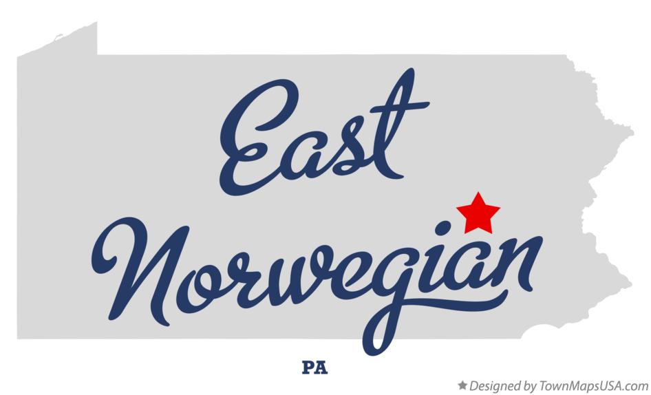 Map of East Norwegian Pennsylvania PA