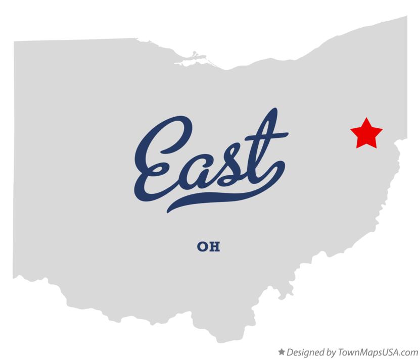 Map of East Ohio OH