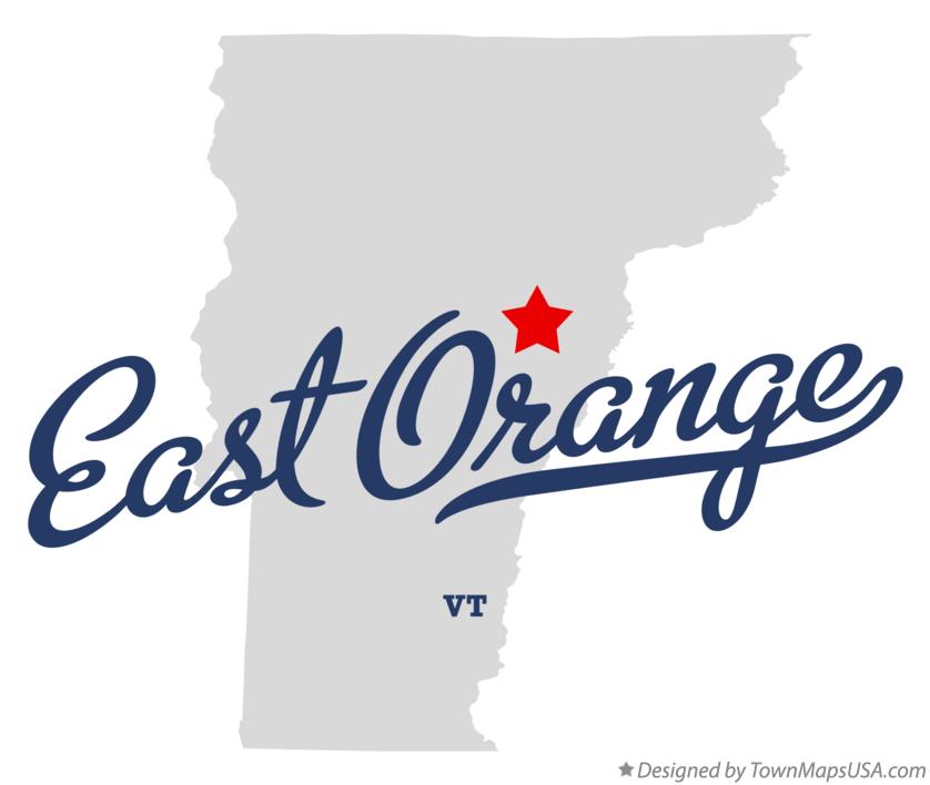 Map of East Orange Vermont VT