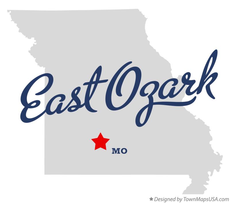 Map of East Ozark Missouri MO