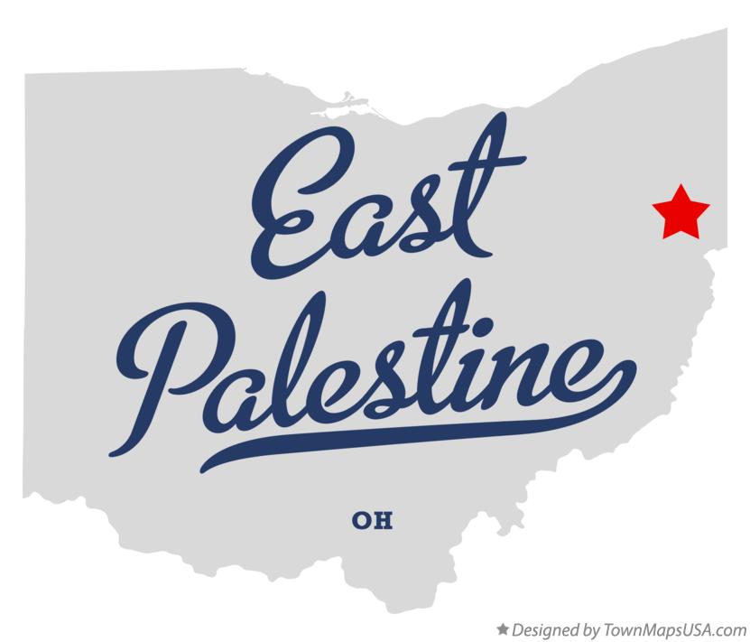 Map of East Palestine Ohio OH