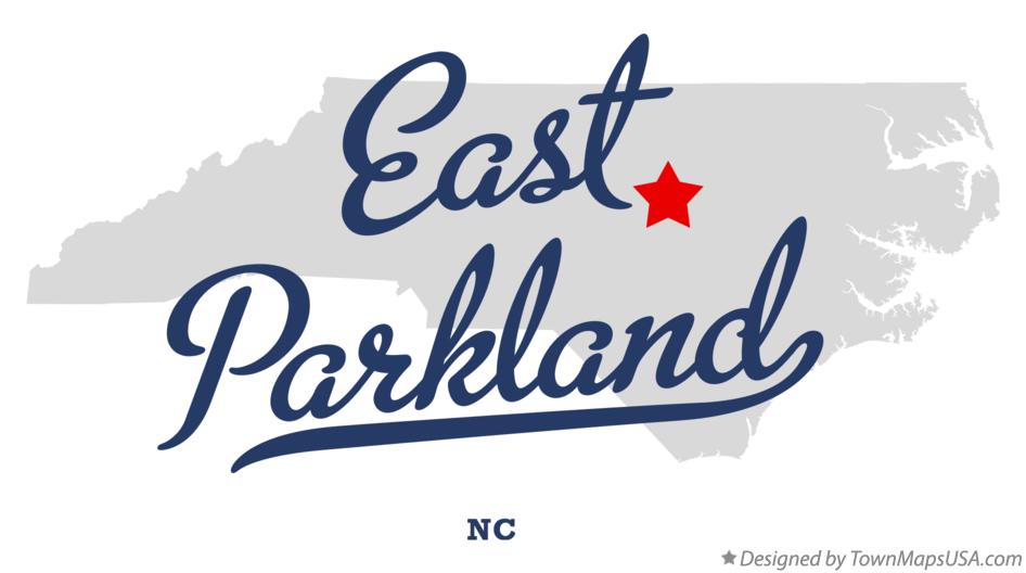 Map of East Parkland North Carolina NC