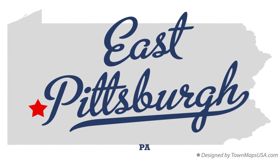 Map of East Pittsburgh Pennsylvania PA