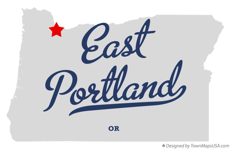 Map of East Portland Oregon OR