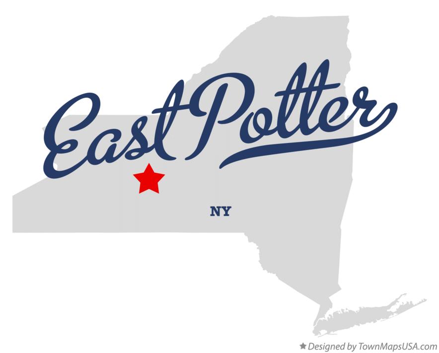Map of East Potter New York NY