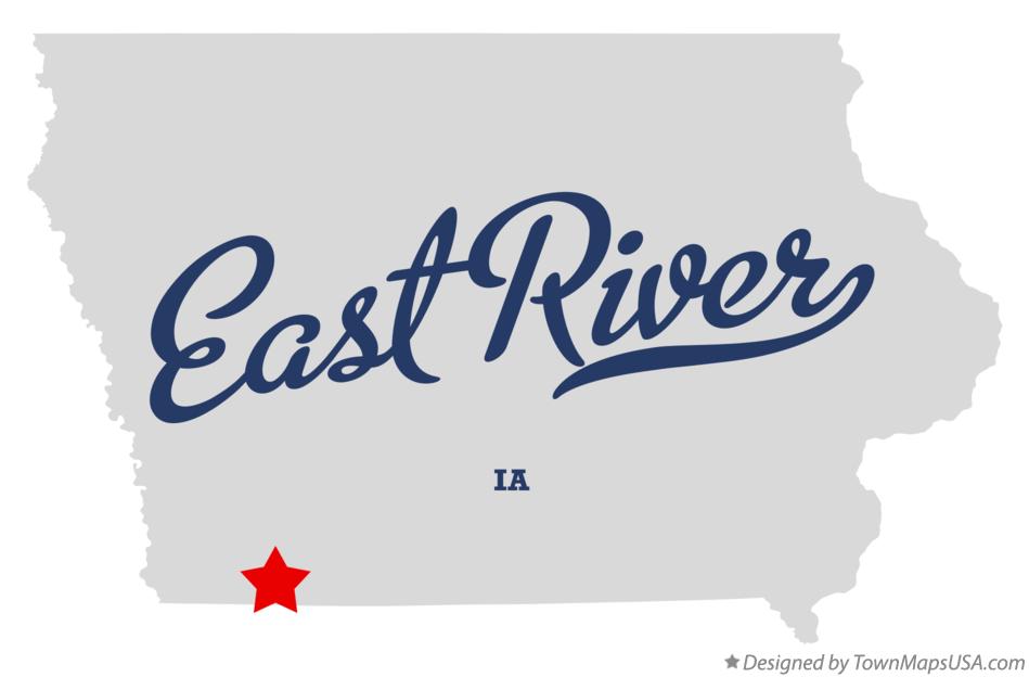 Map of East River Iowa IA