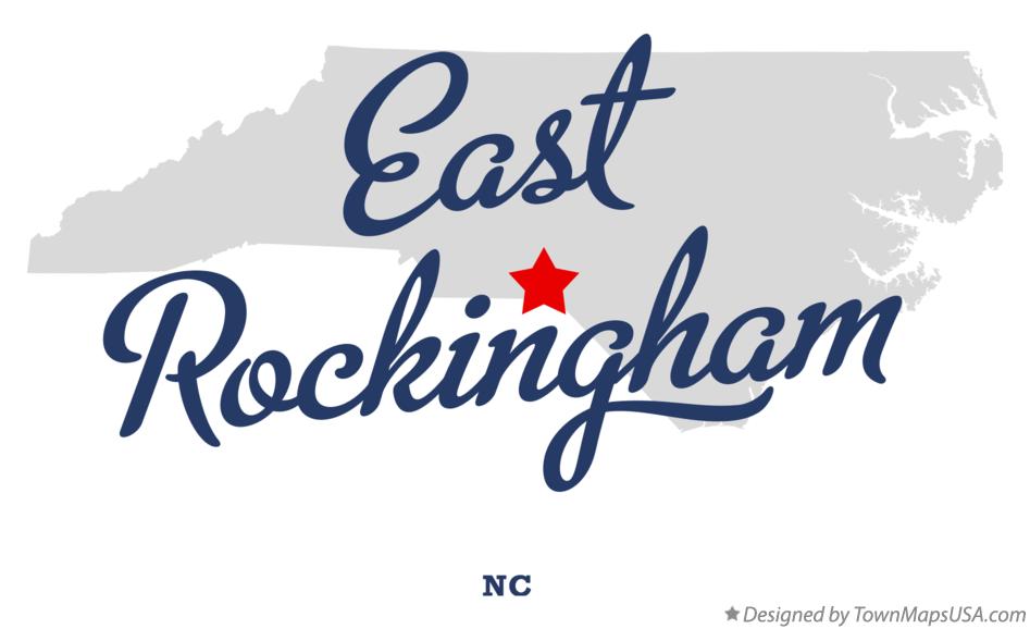 Map of East Rockingham North Carolina NC