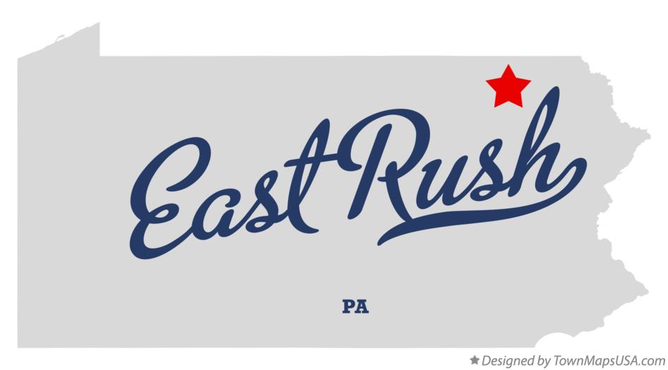 Map of East Rush Pennsylvania PA