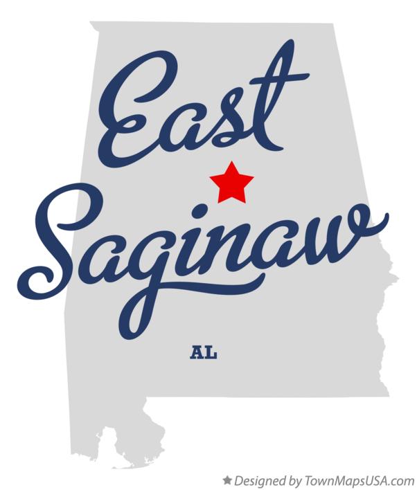 Map of East Saginaw Alabama AL