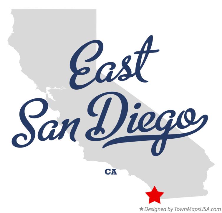 Map of East San Diego California CA