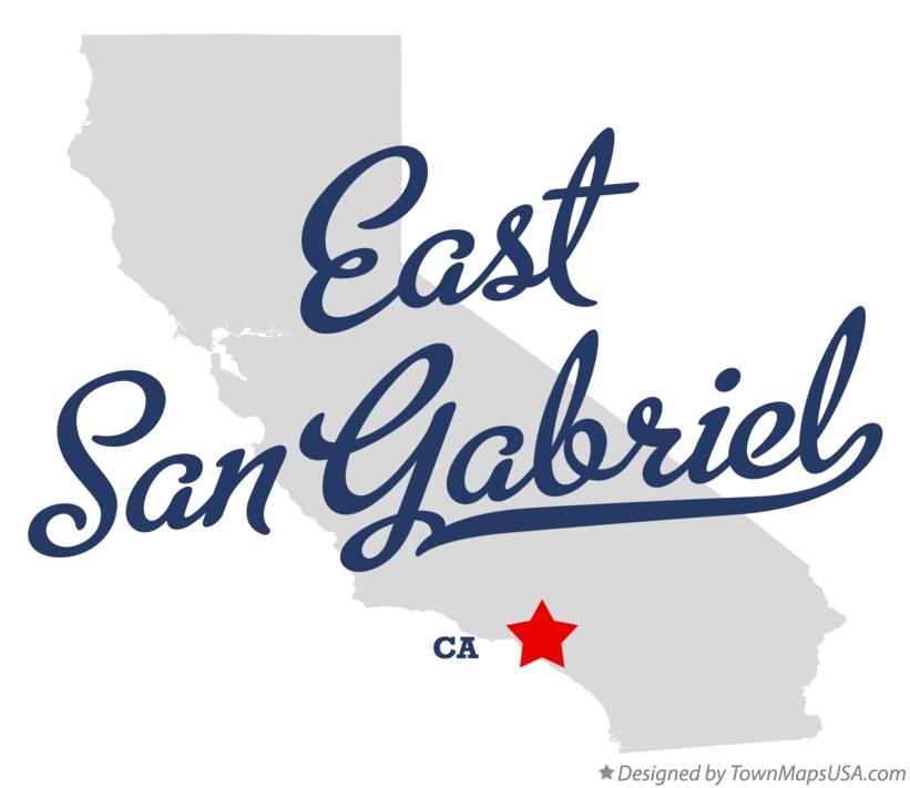 Map of East San Gabriel California CA