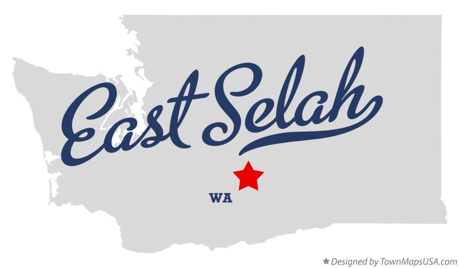 Map of East Selah Washington WA
