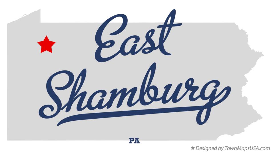 Map of East Shamburg Pennsylvania PA